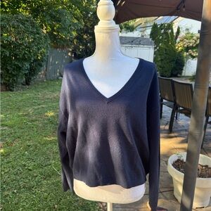 J. Crew Deep Blue V-Neck Women's Sweater XL